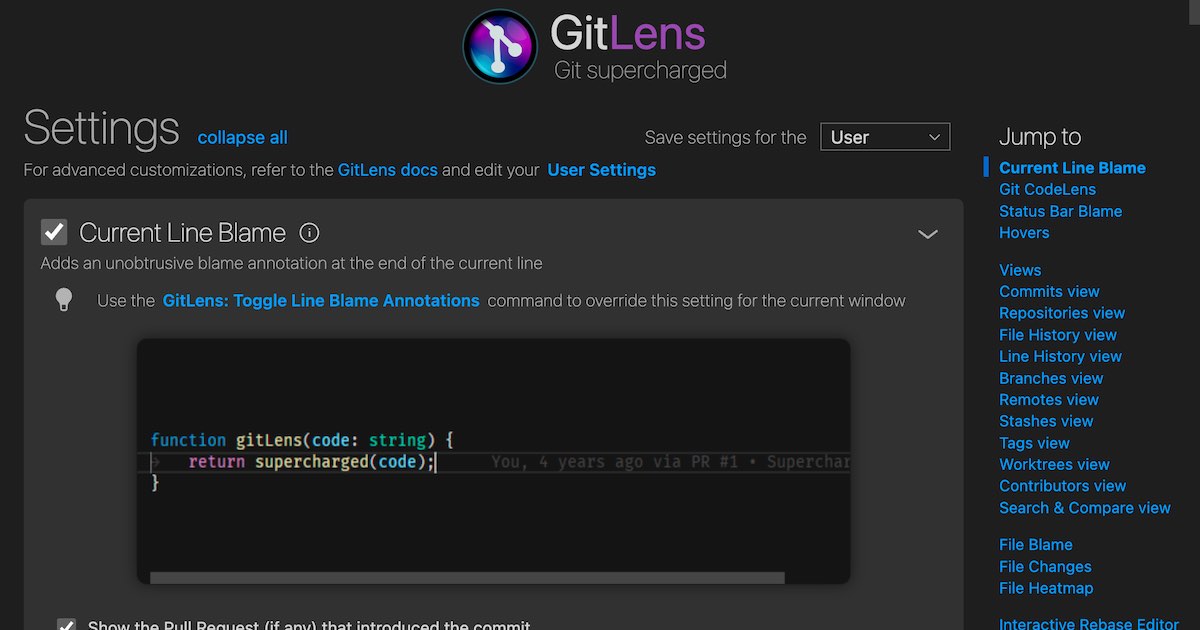 GitLens を好みの設定に変更する